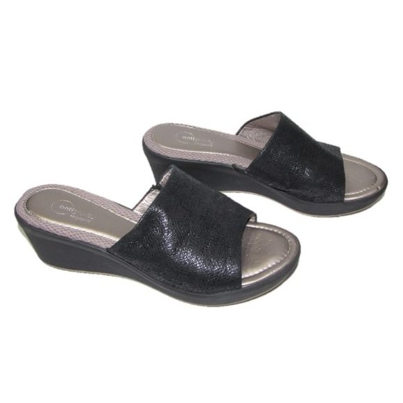 Easy Spirit Antigravity Black Sparkly Wedge Mule - Picture 2 of 8